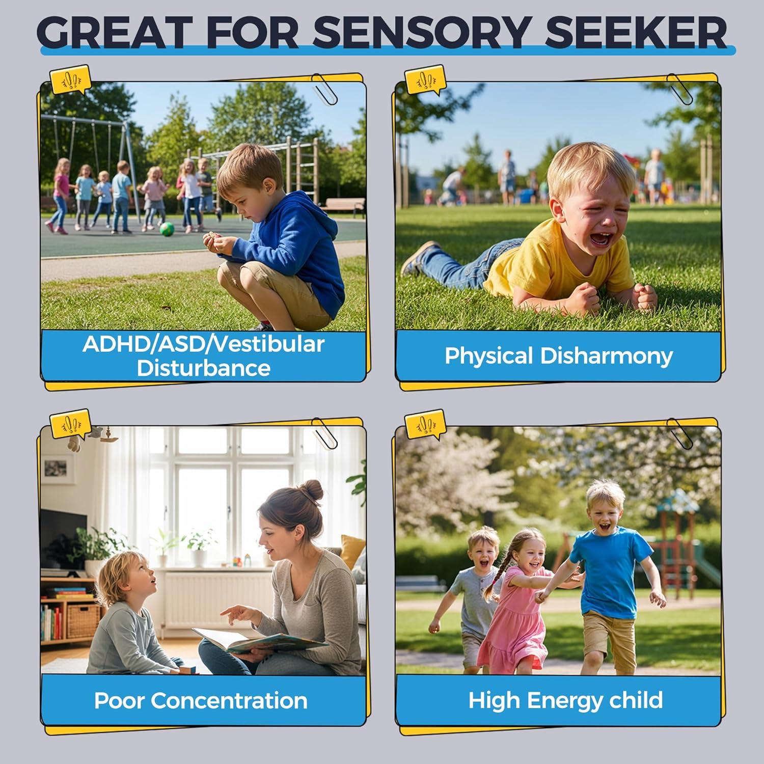 Silla Giratoria Sensorial Brelley para Niños - Azul, 100 kg