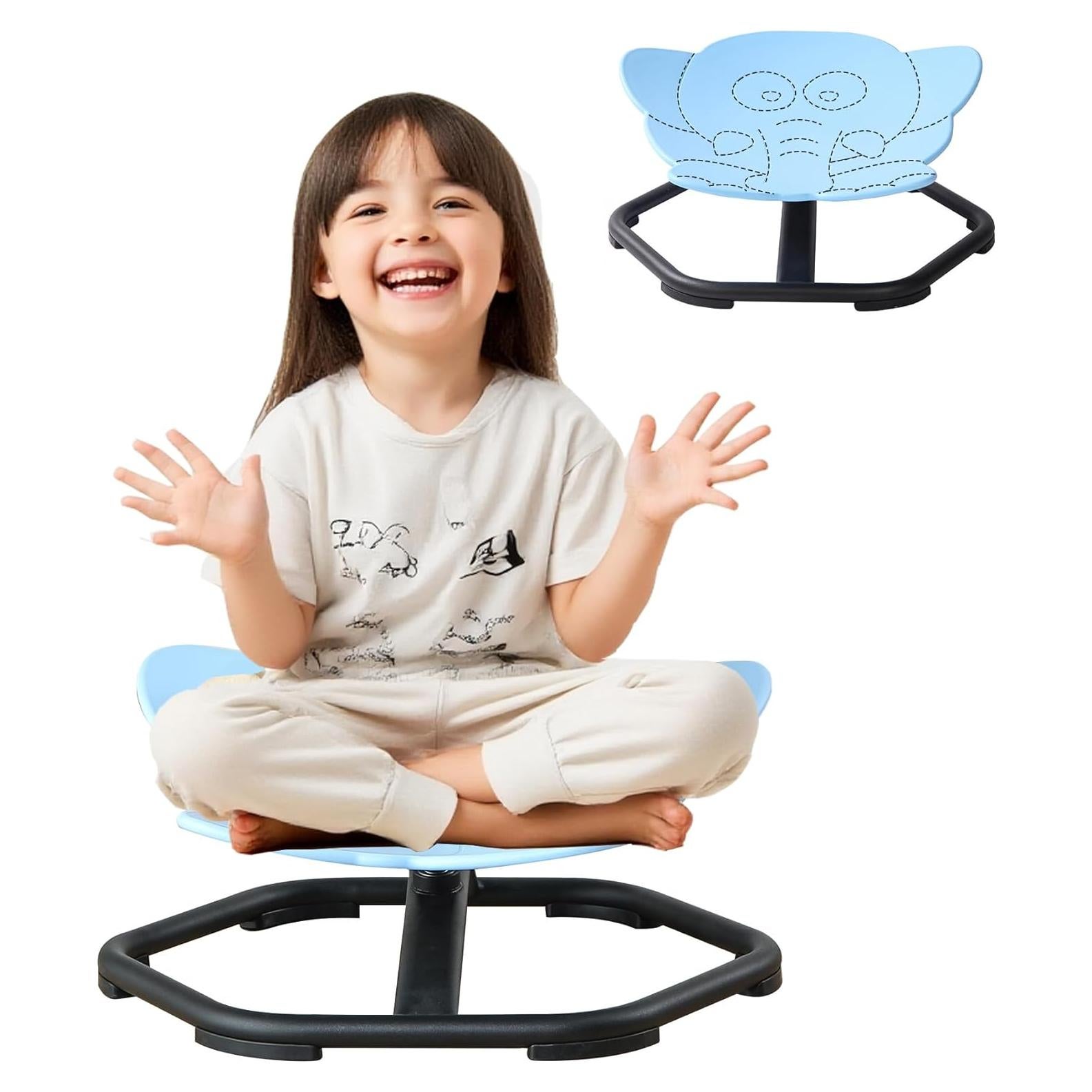 Silla Giratoria Sensorial CMCOTNG para Niños Azul 360°