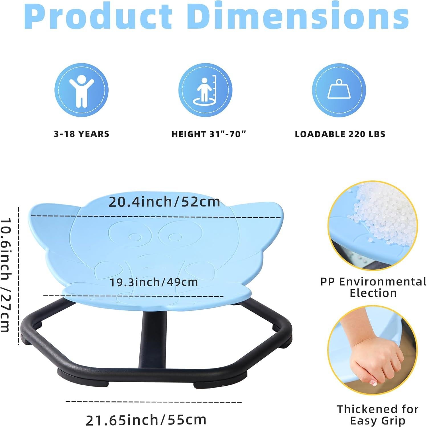 Silla Giratoria Sensorial CMCOTNG para Niños Azul 360°