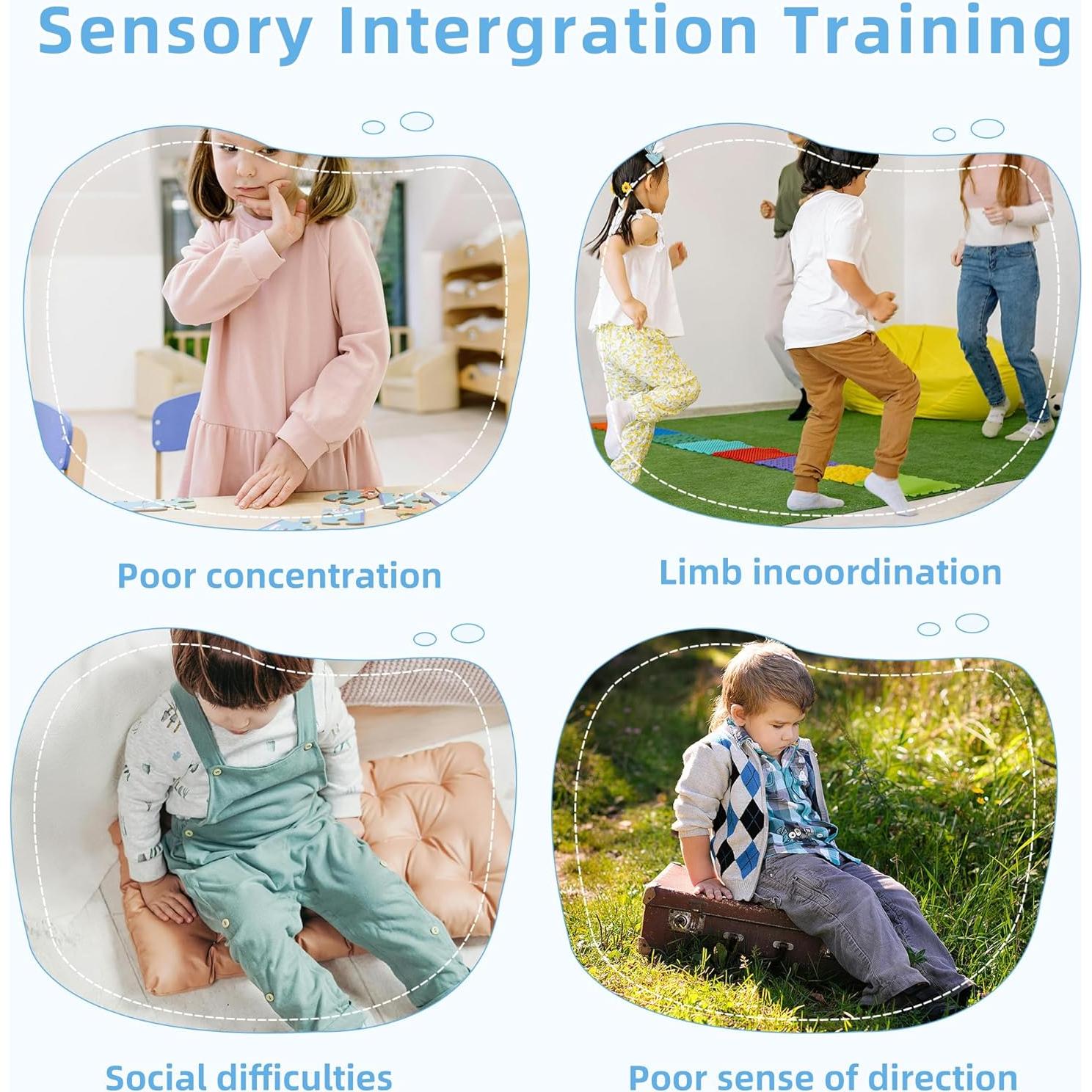 Silla Giratoria Sensorial CMCOTNG para Niños Azul 360°