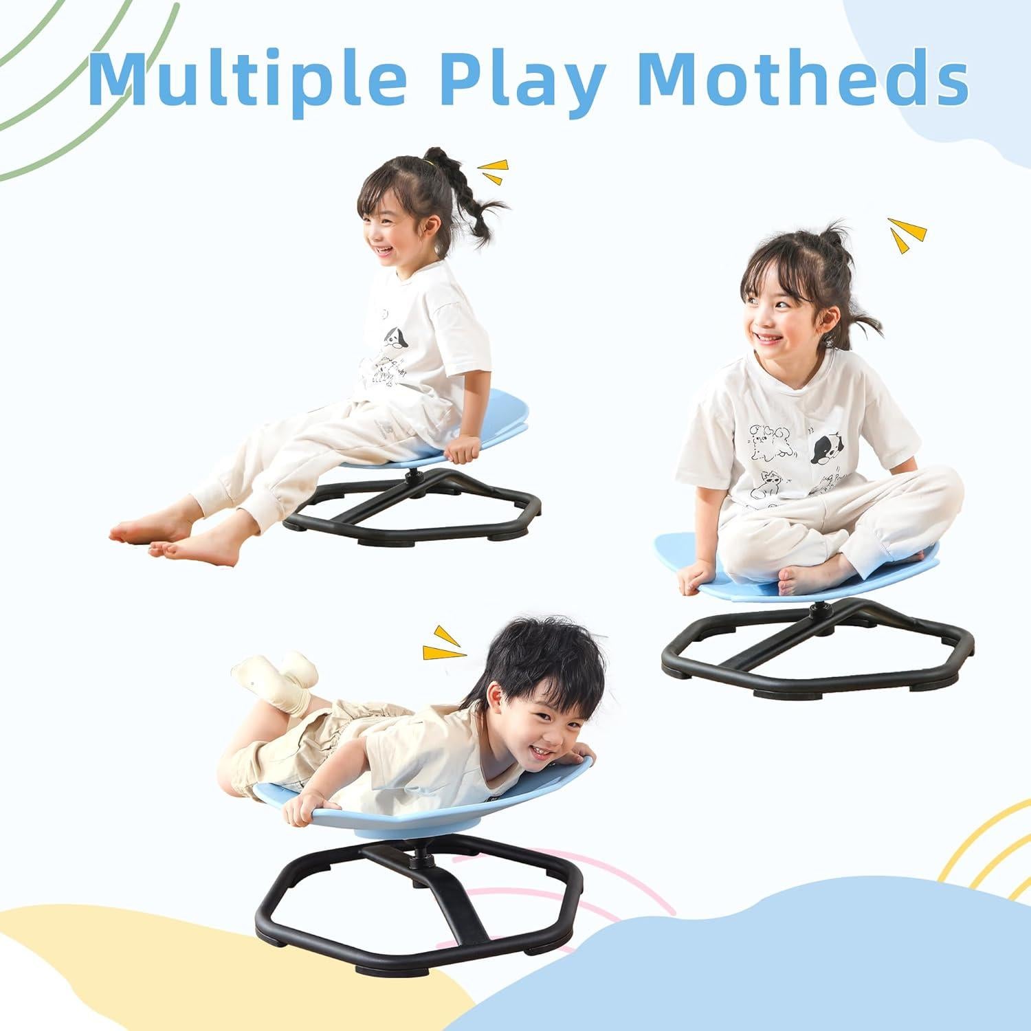 Silla Giratoria Sensorial CMCOTNG para Niños Azul 360°