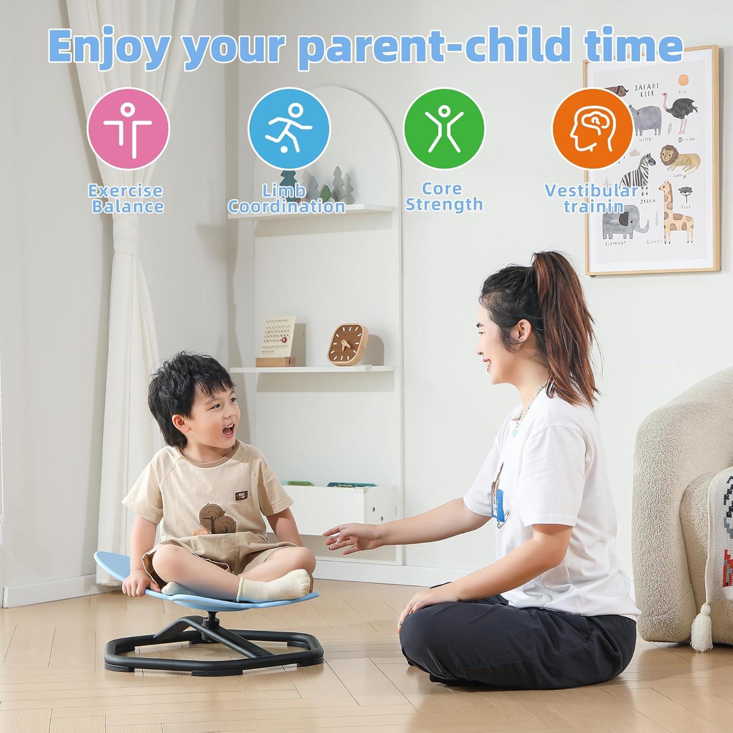 Silla Giratoria Sensorial CMCOTNG para Niños Azul 360°