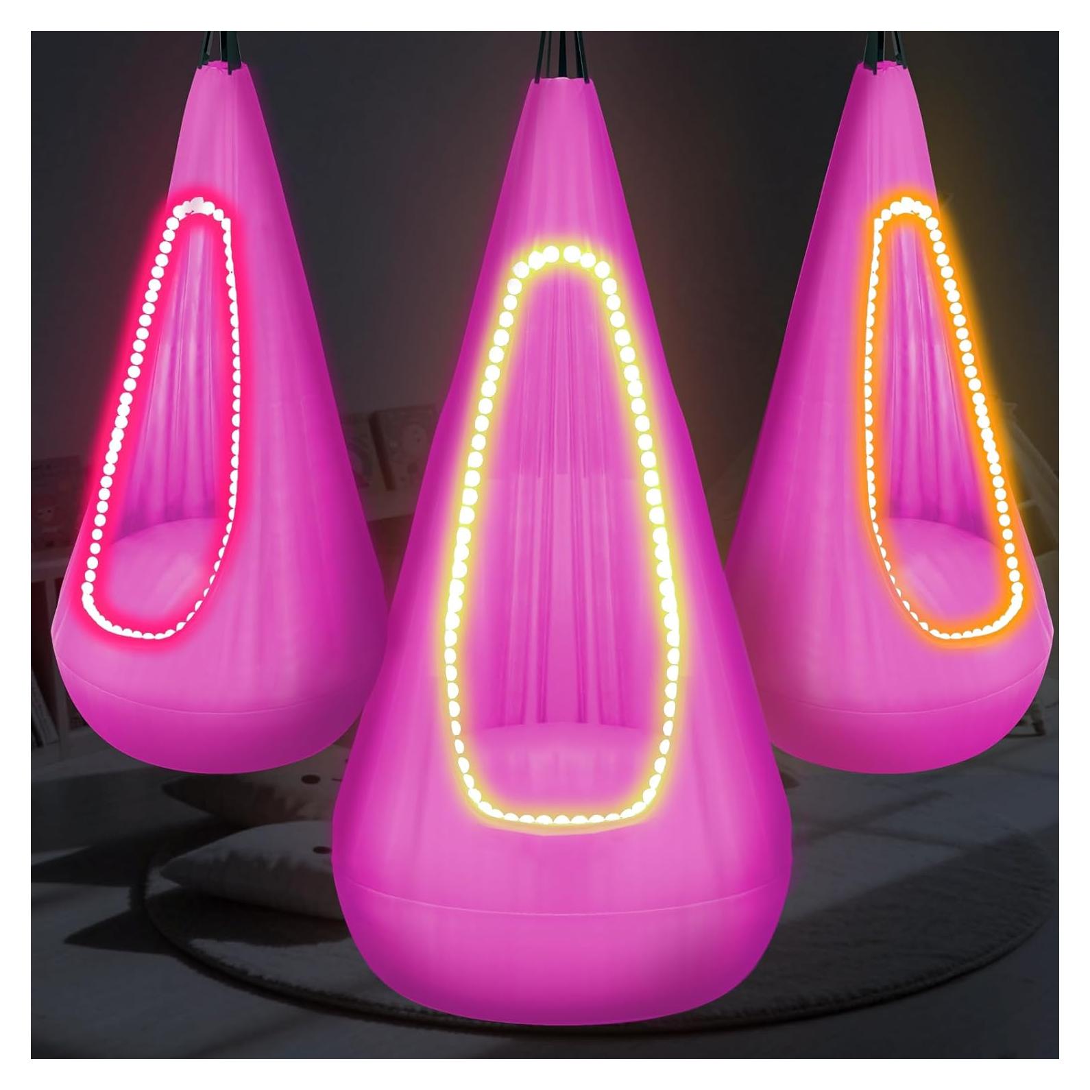 Columpio Pod Sensorial LED AIHSUMC Azul para Niños 118 kg