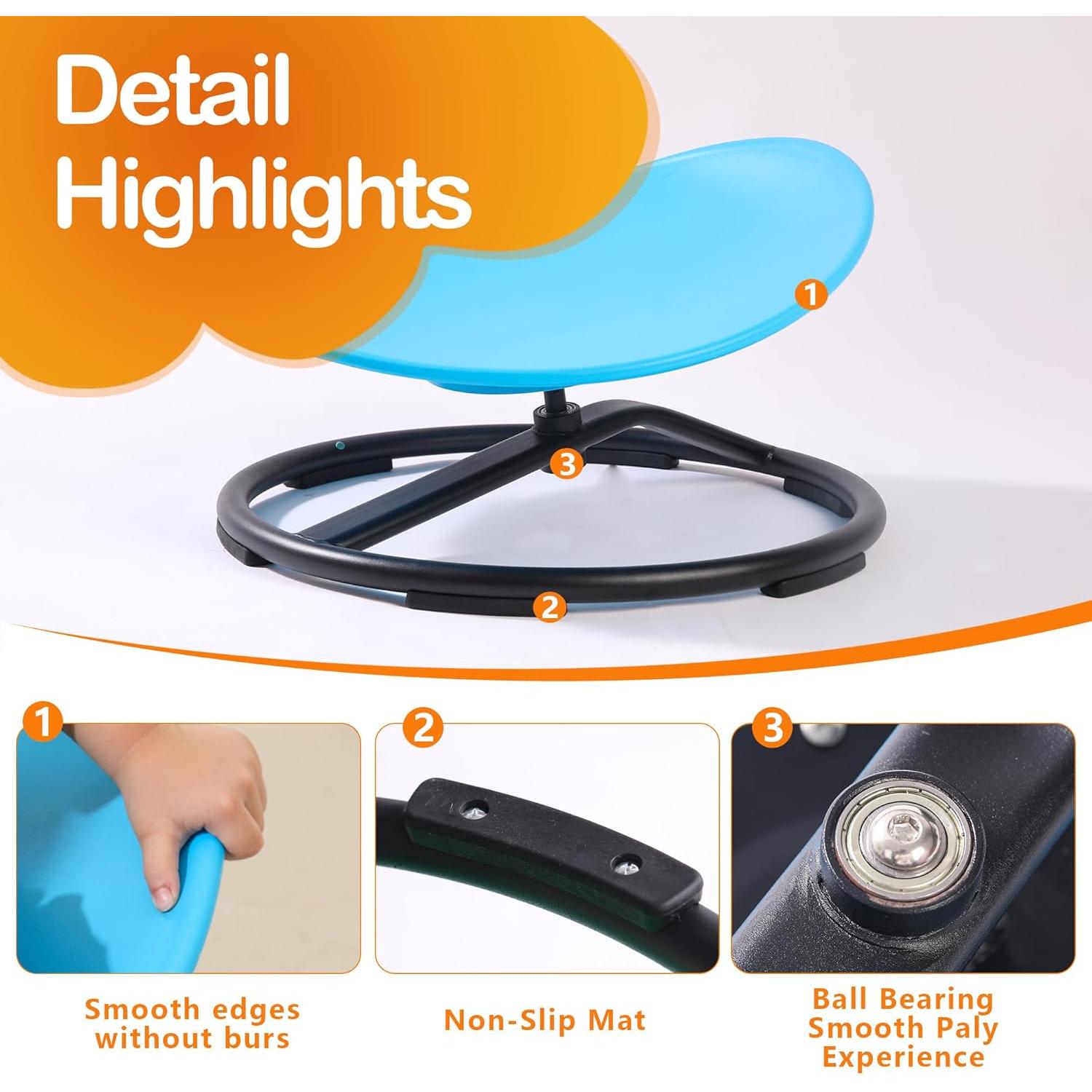 Silla Giratoria Sensorial Domaxarts Azul para Niños 3+