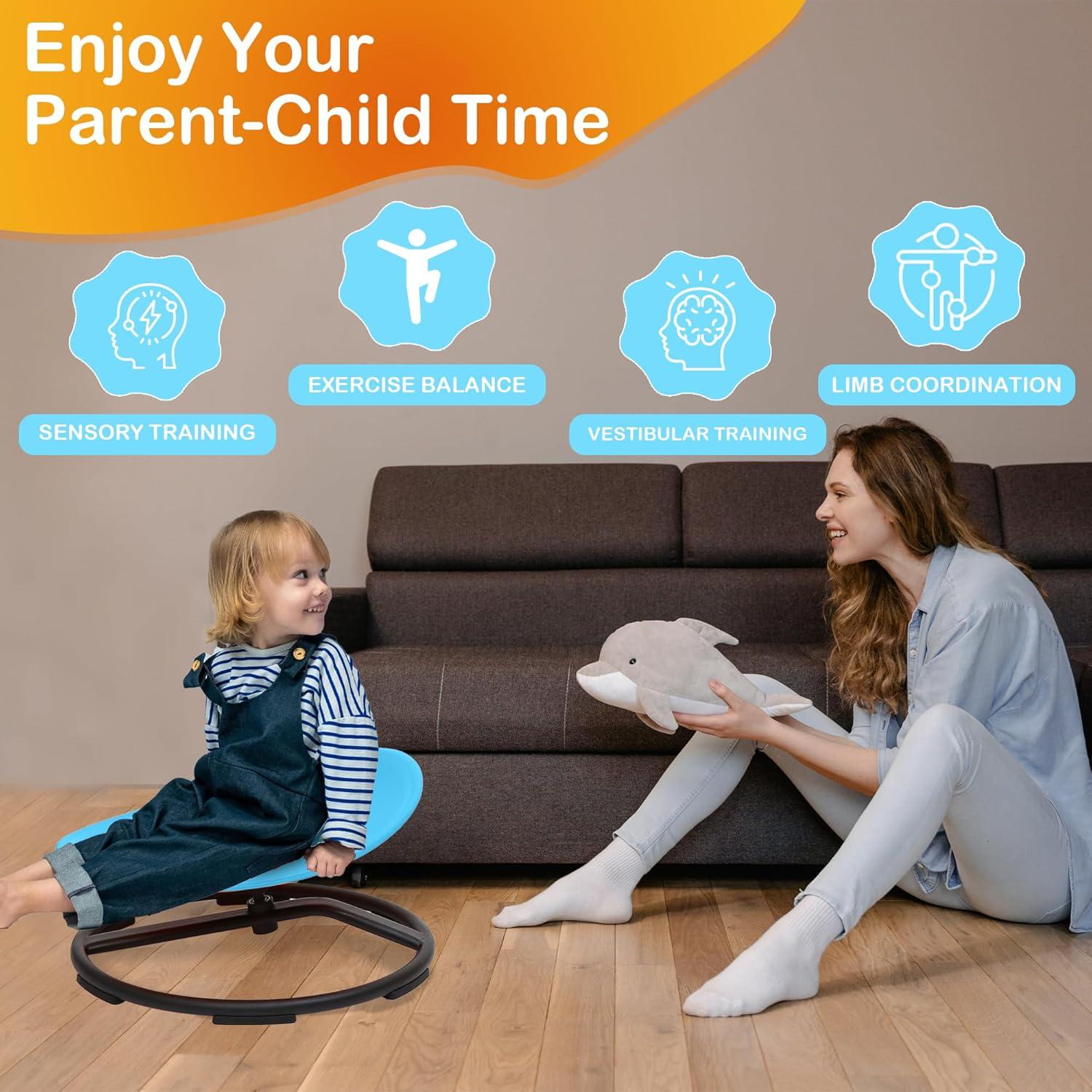 Silla Giratoria Sensorial Domaxarts Azul para Niños 3+