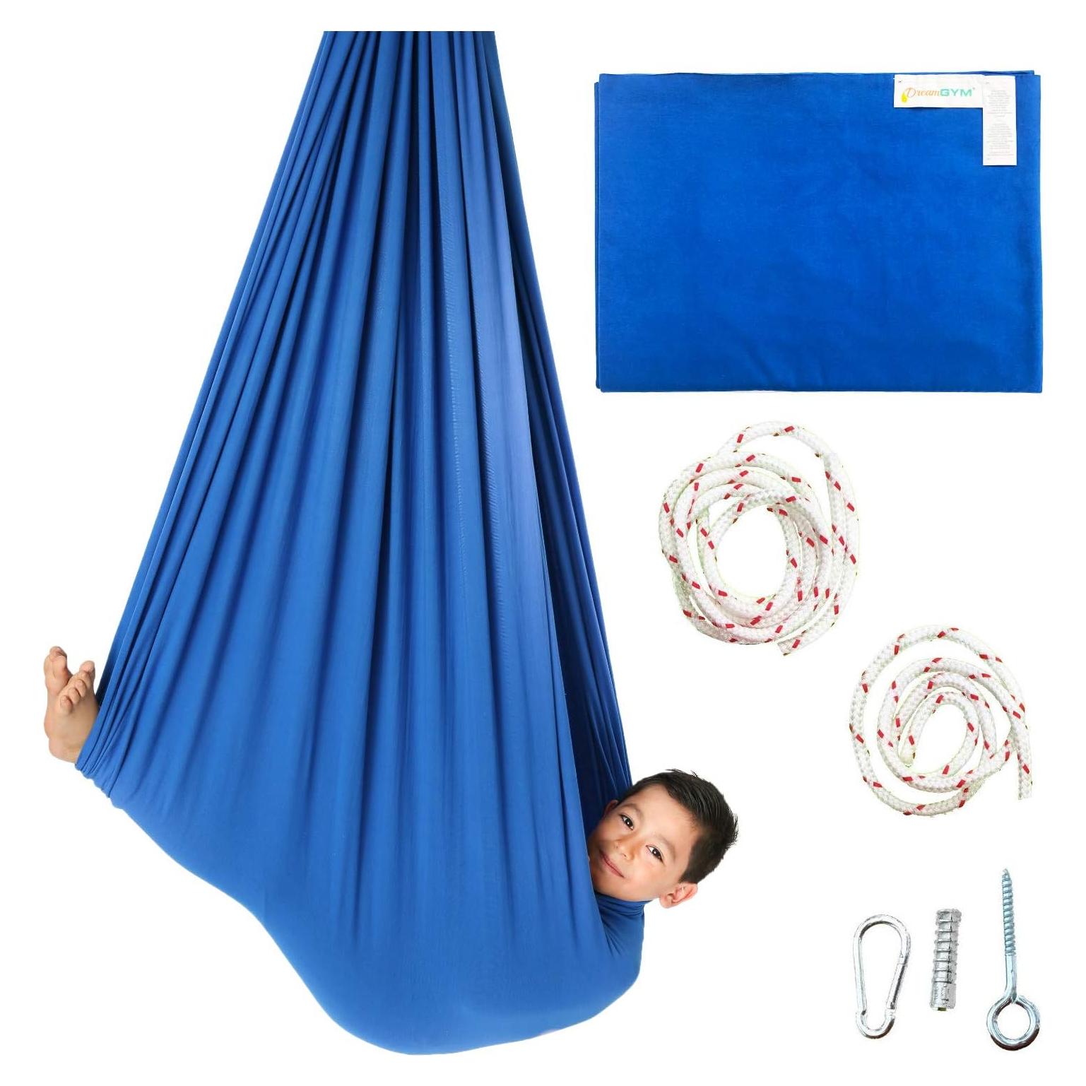 Hamaca Sensorial DreamGYM Extra Grande Azul 95% Algodón