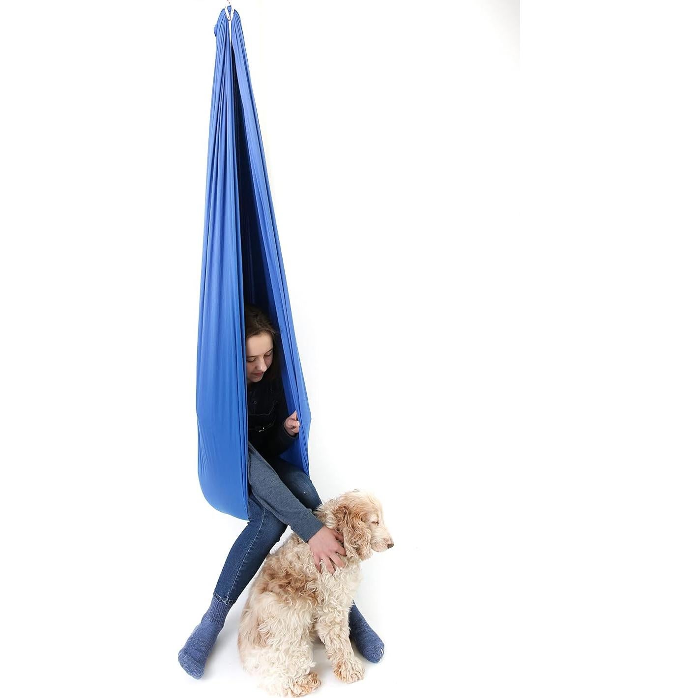 Hamaca Sensorial DreamGYM Extra Grande Azul 95% Algodón