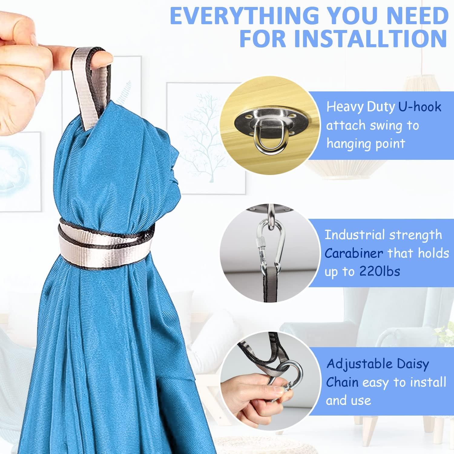 Columpio Sensorial Terapéutico ZWWADR 2.79m Azul Claro