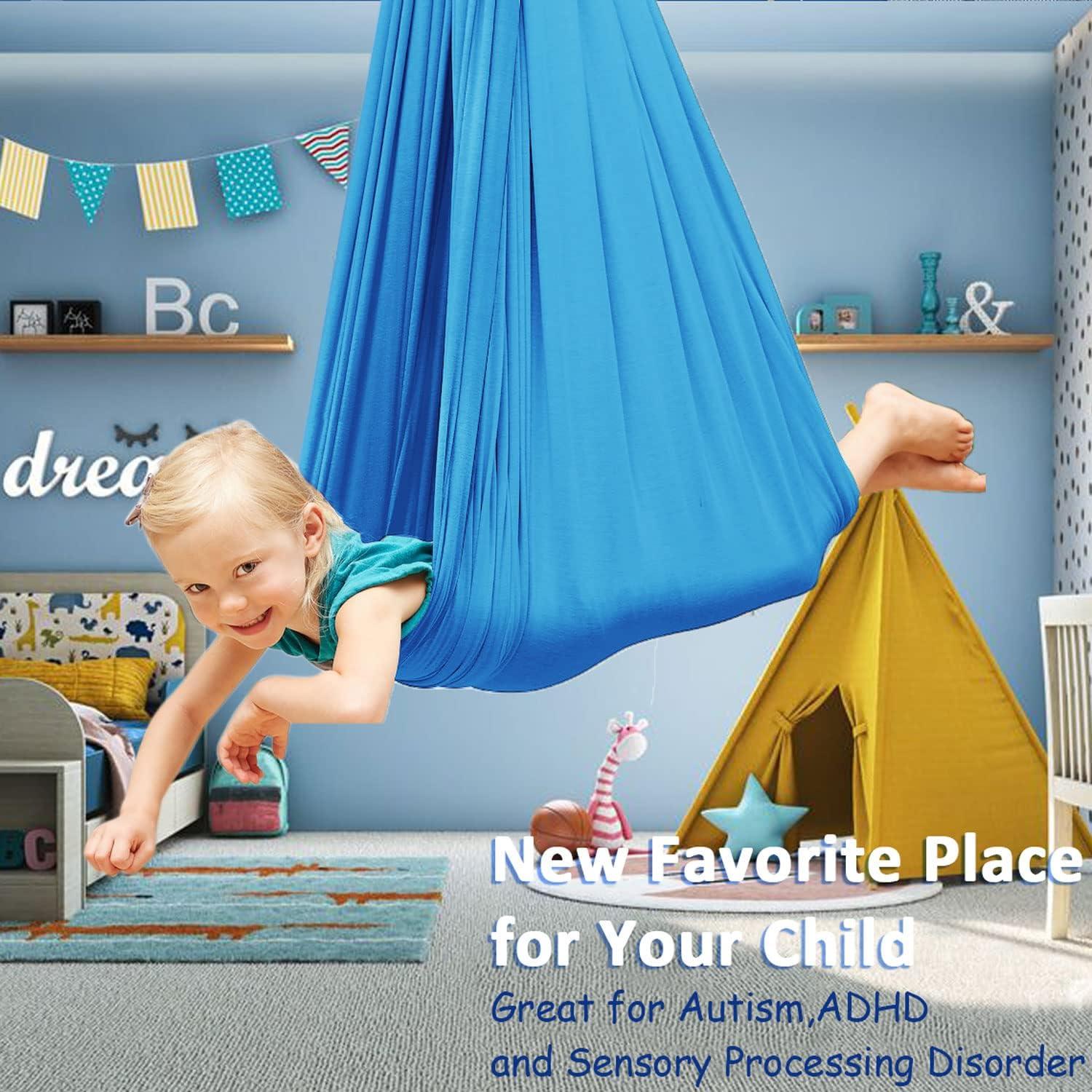 Columpio Sensorial Terapéutico ZWWADR 2.79m Azul Claro