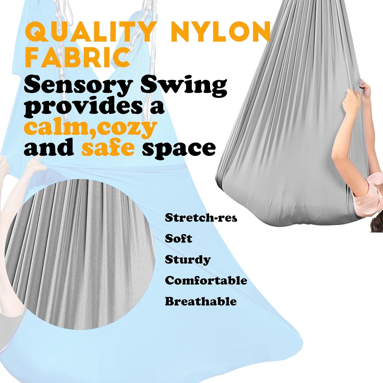 Hamaca Sensorial Ajustable Super Prime Gris 279.4x149.9 cm