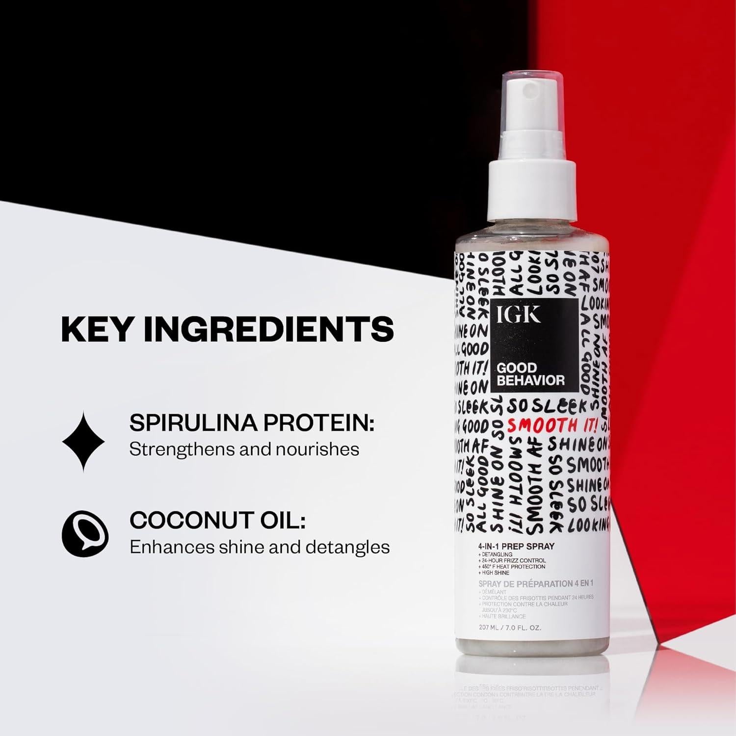 Spray Preparador 4-en-1 IGK Buen Comportamiento 208g