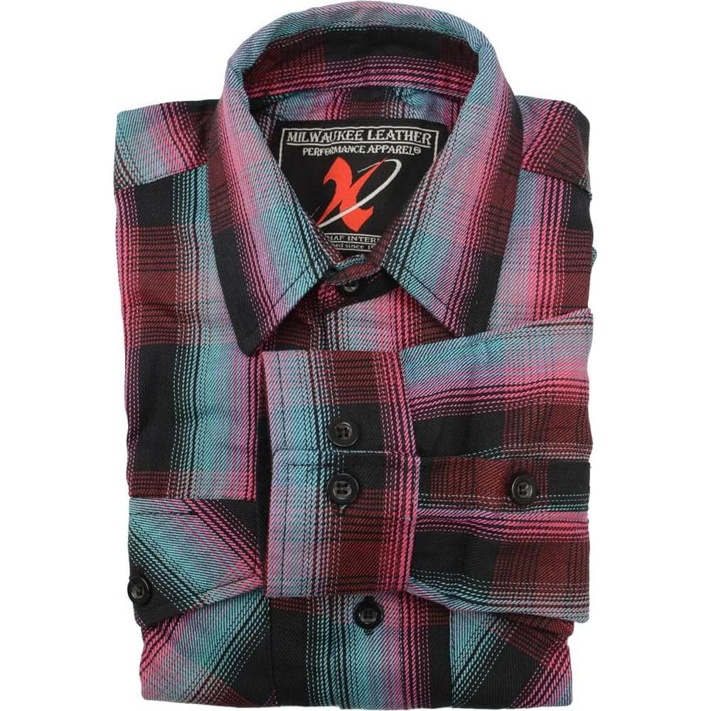 Camisa de Cuadros de Algodón Milwaukee Leather Manga Larga