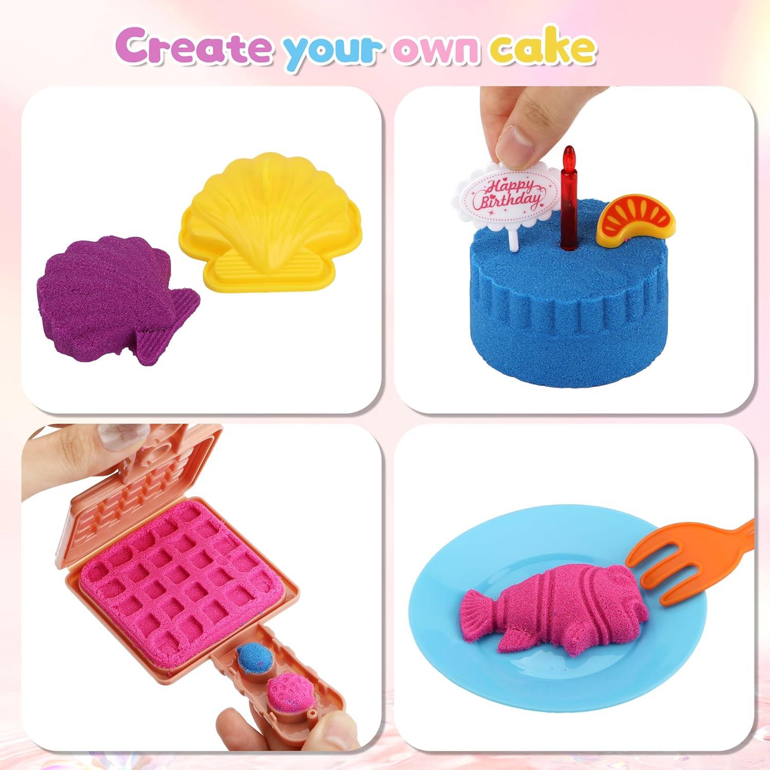 Kit de Juego Sensorial YIDESTARS - 1.81kg Arena Colorida y Moldes