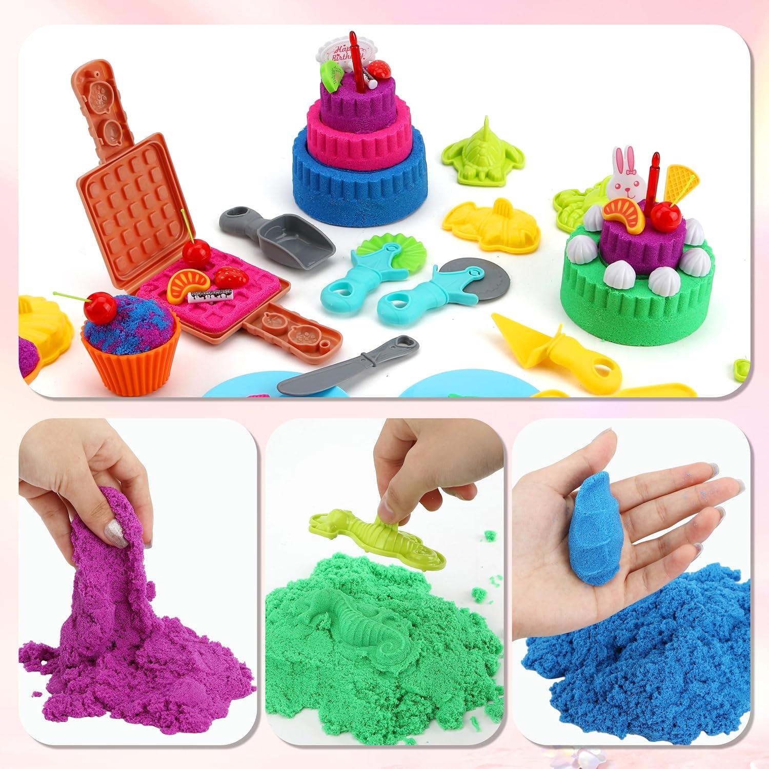 Kit de Juego Sensorial YIDESTARS - 1.81kg Arena Colorida y Moldes