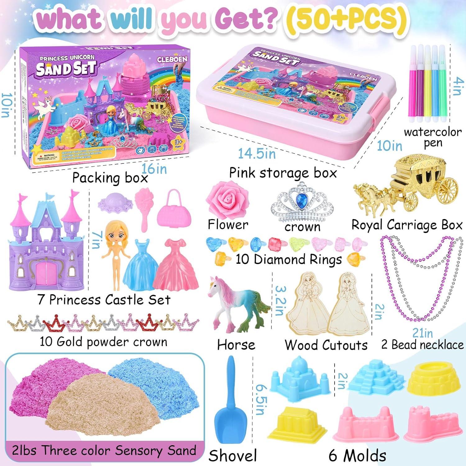 Caja Sensorial Princesa Unicornio TUZT con 0.91 kg de Arena