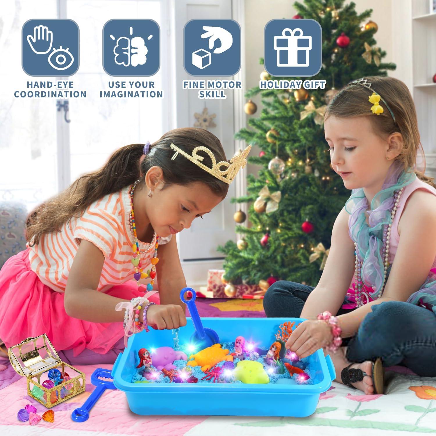 Caja Sensorial de Arena de Sirena GAIETYDIY 1kg con LED