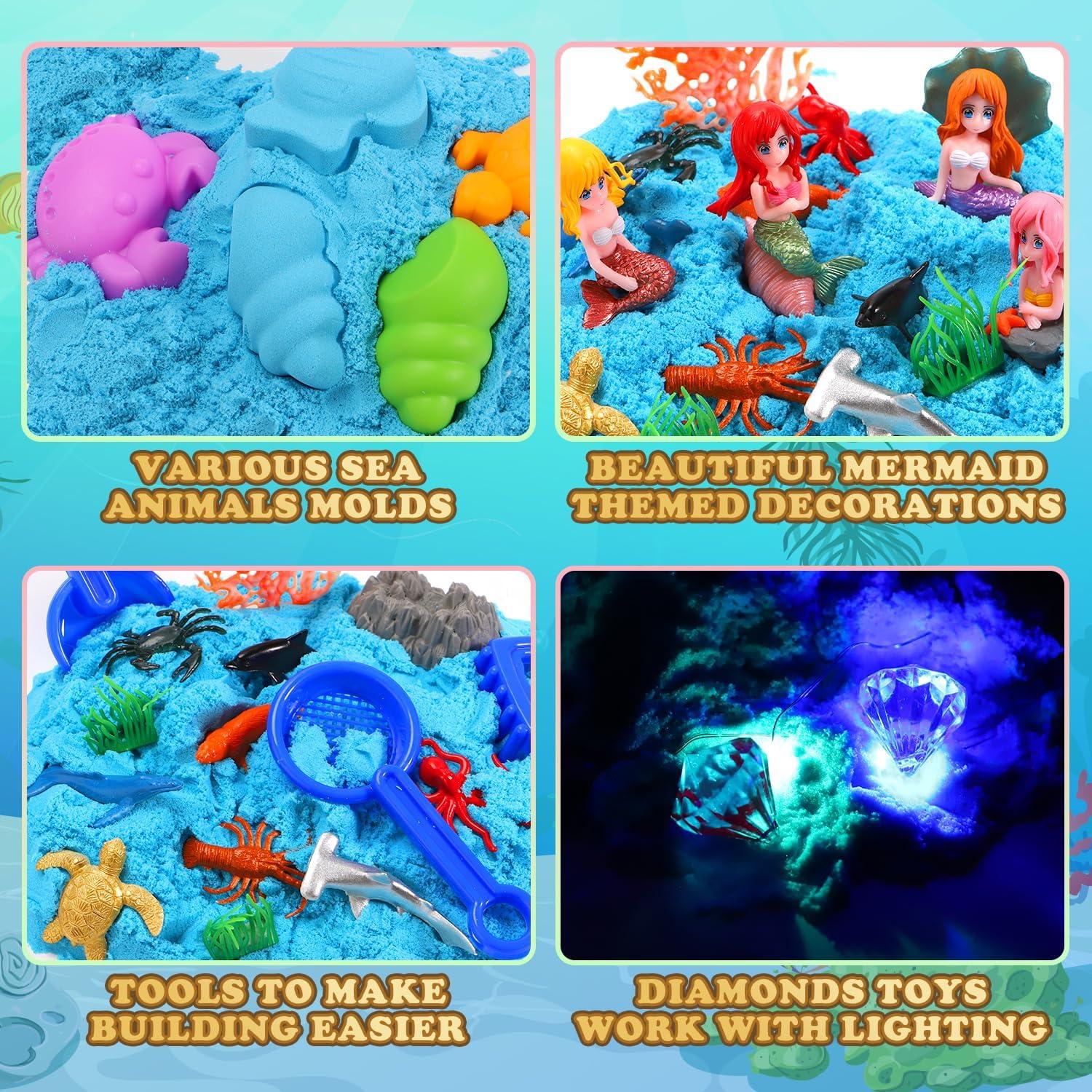 Caja Sensorial de Arena de Sirena GAIETYDIY 1kg con LED