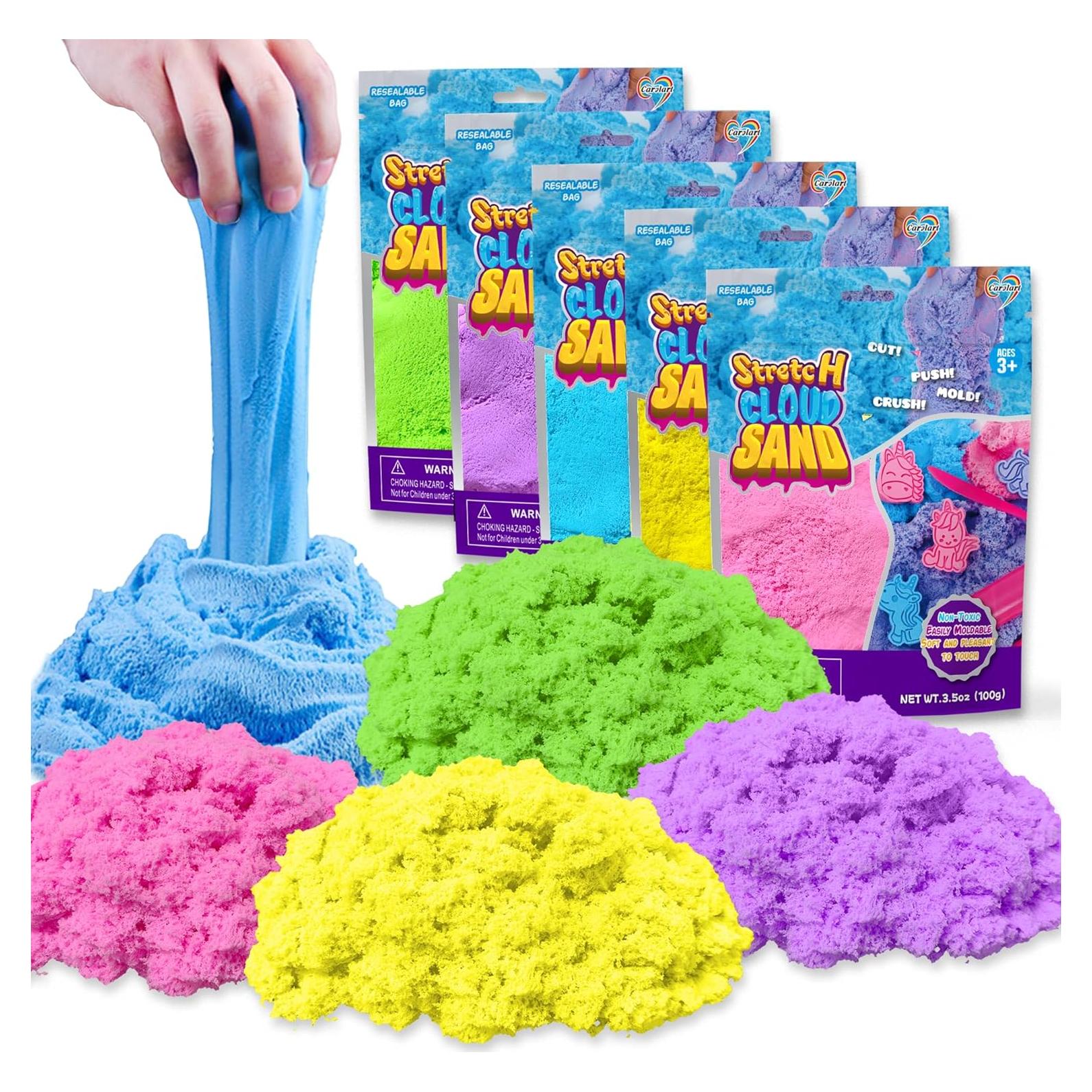 Kit de Arena Sensorial Colorida y Elástica Carolart - 5 Colores