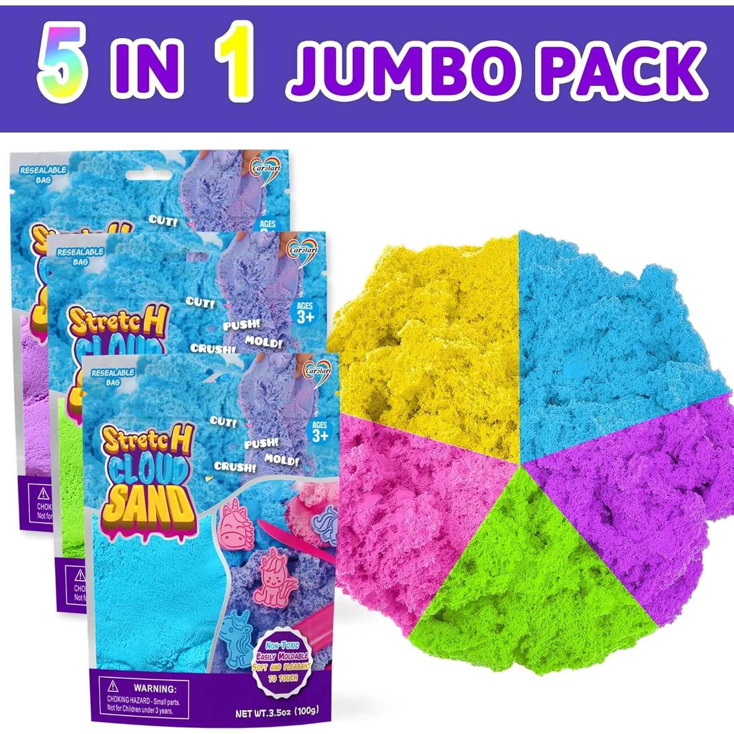 Kit de Arena Sensorial Colorida y Elástica Carolart - 5 Colores