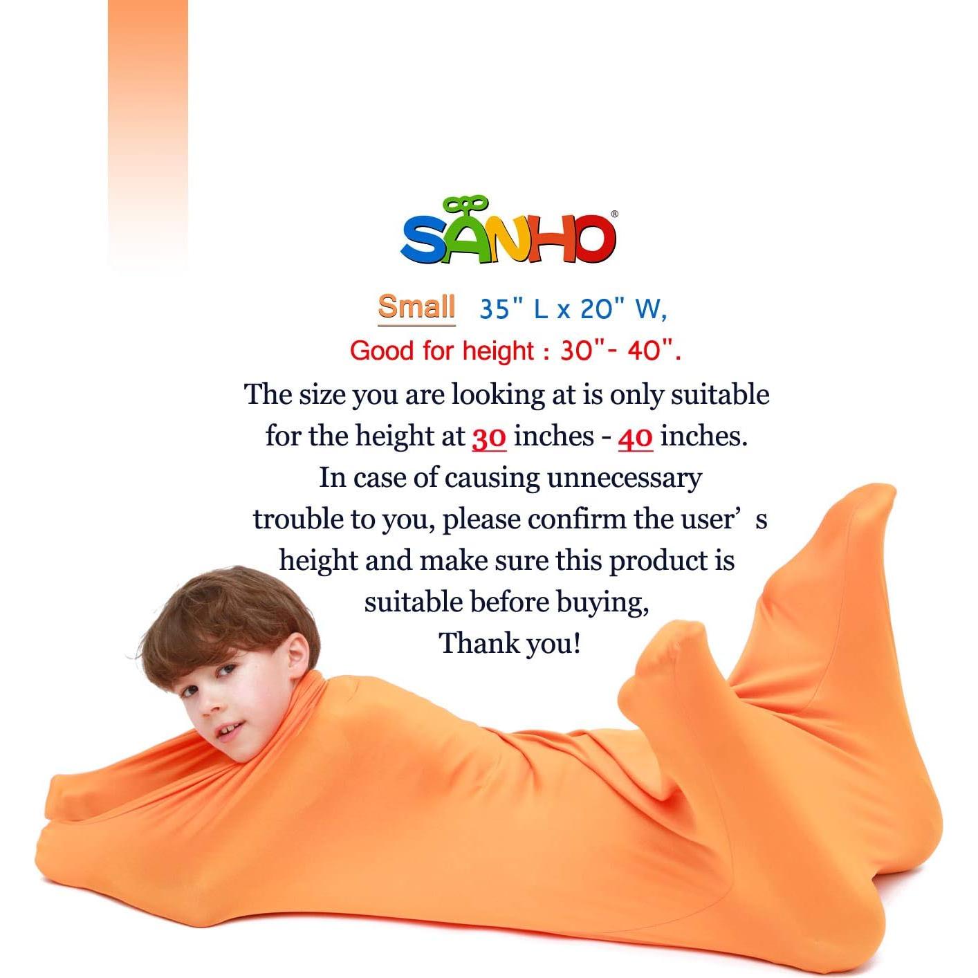 Calcetín Sensorial Premium Sanho, Pequeño, Naranja, 89x51 cm