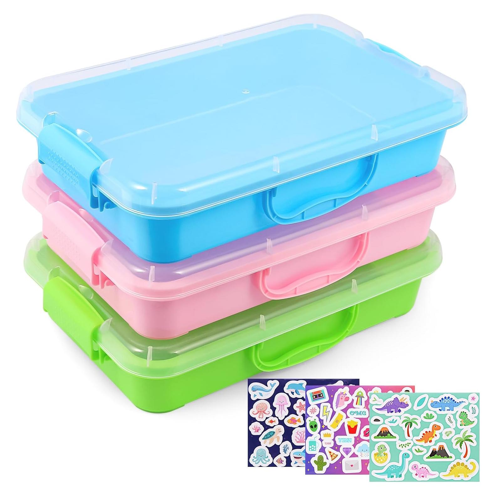 3 Bandejas Sensoriales FIIOEOY con Tapa y Pegatinas Temáticas