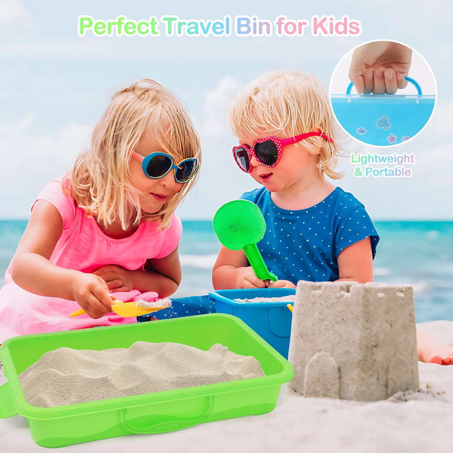 3 Bandejas Sensoriales FIIOEOY con Tapa y Pegatinas Temáticas