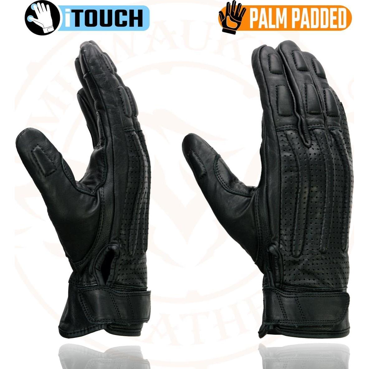 Guantes de motocicleta Milwaukee Leather MG7526 con gel y táctil