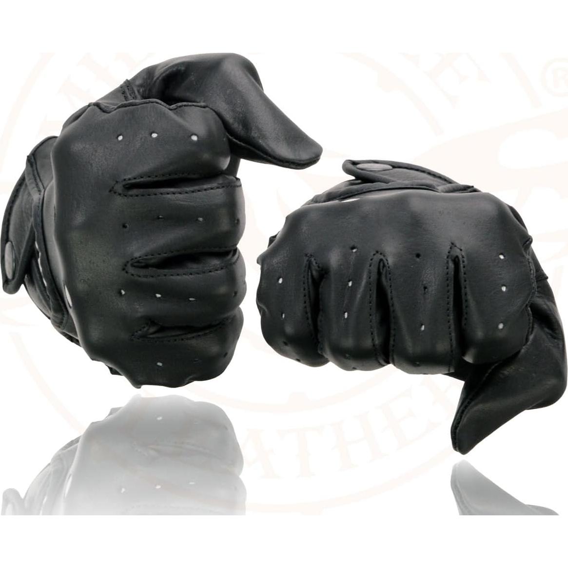 Guantes de Moto Milwaukee Leather SH729 Cuero Negro Transpirables