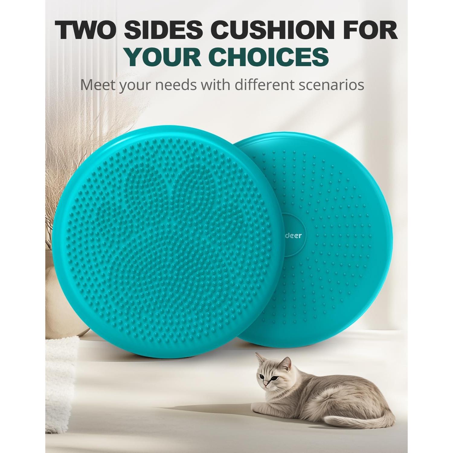 Cojín de Equilibrio Trideer 34 cm Turquesa con Bomba