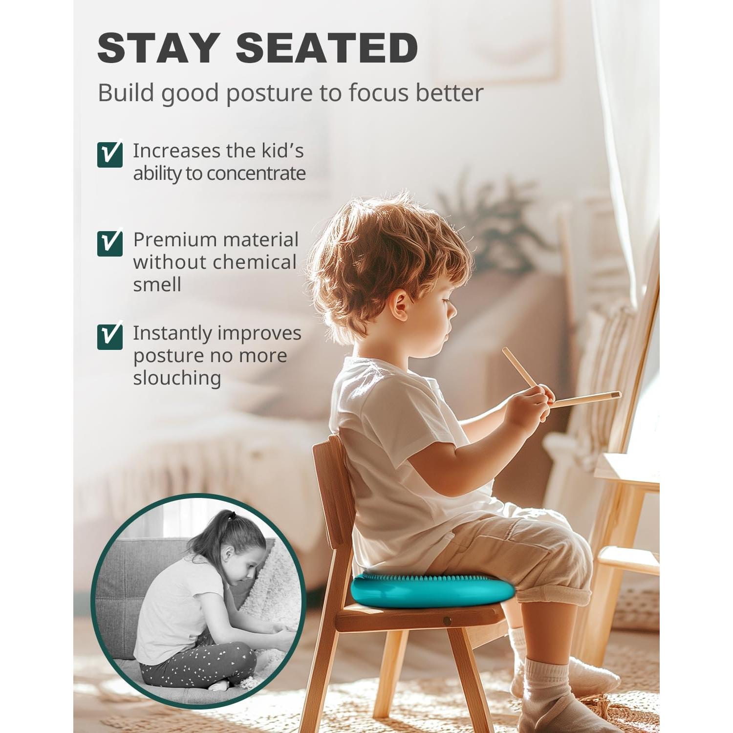 Cojín de Equilibrio Trideer 34 cm Turquesa con Bomba