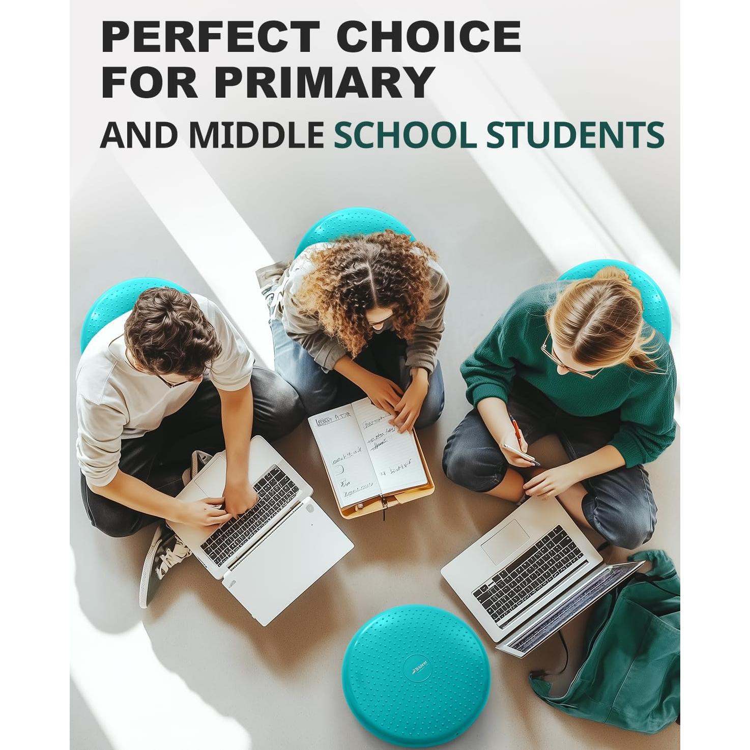 Cojín de Equilibrio Trideer 34 cm Turquesa con Bomba