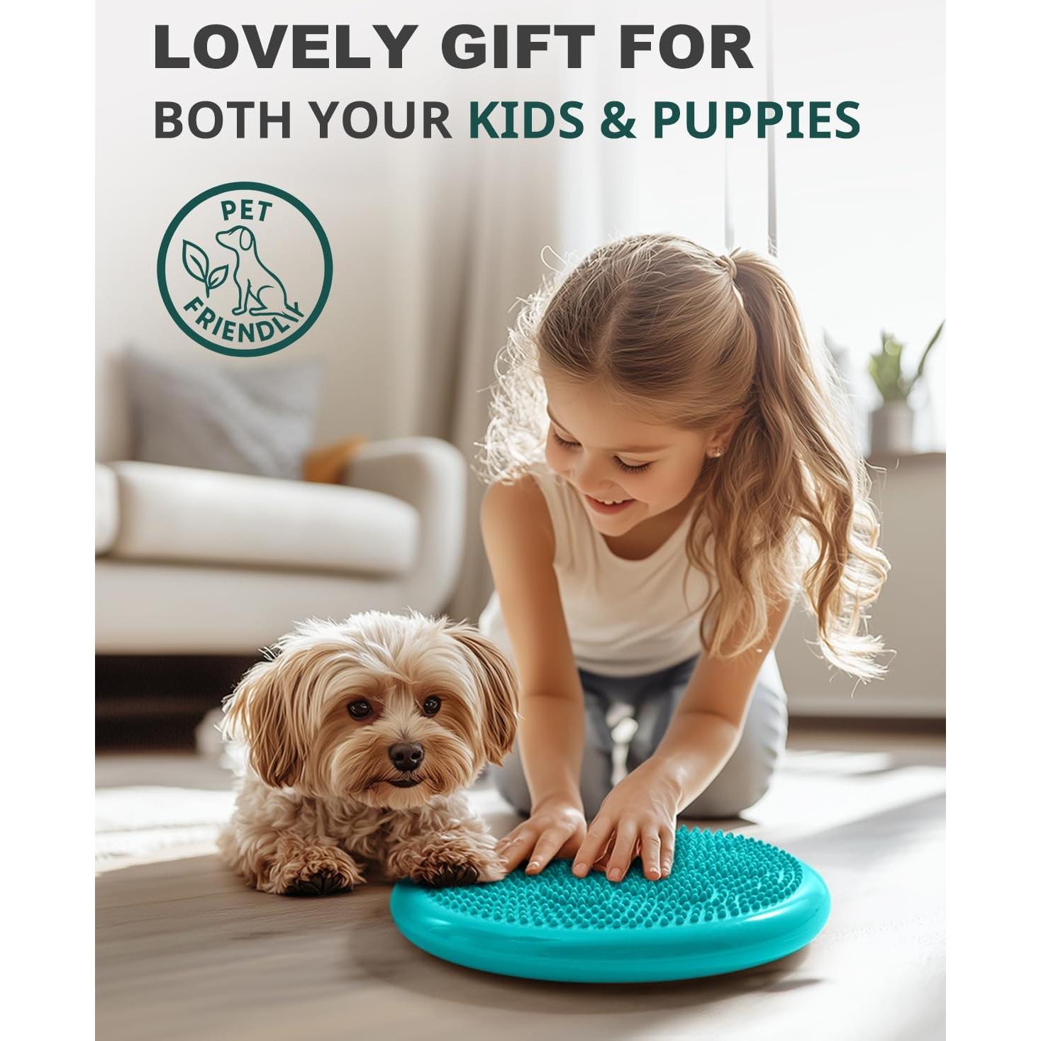 Cojín de Equilibrio Trideer 34 cm Turquesa con Bomba