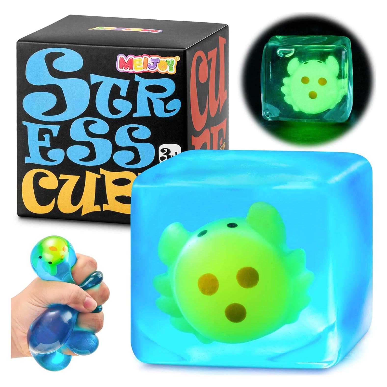 Cubo Antiestrés Meijoy Cangrejo Brilla en la Oscuridad 5.5 cm