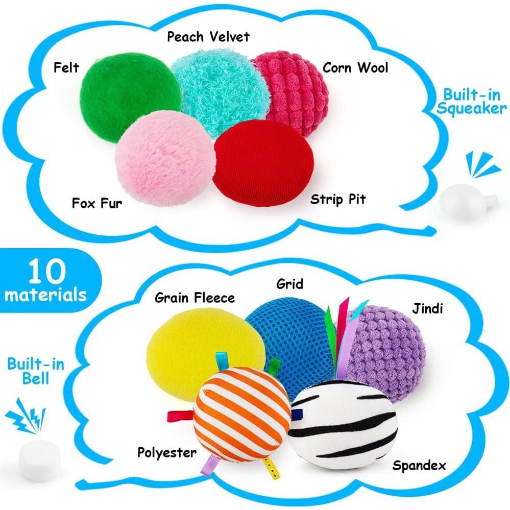 Juego de Pelotas Sensoriales Teytoy 10 Piezas para Bebés