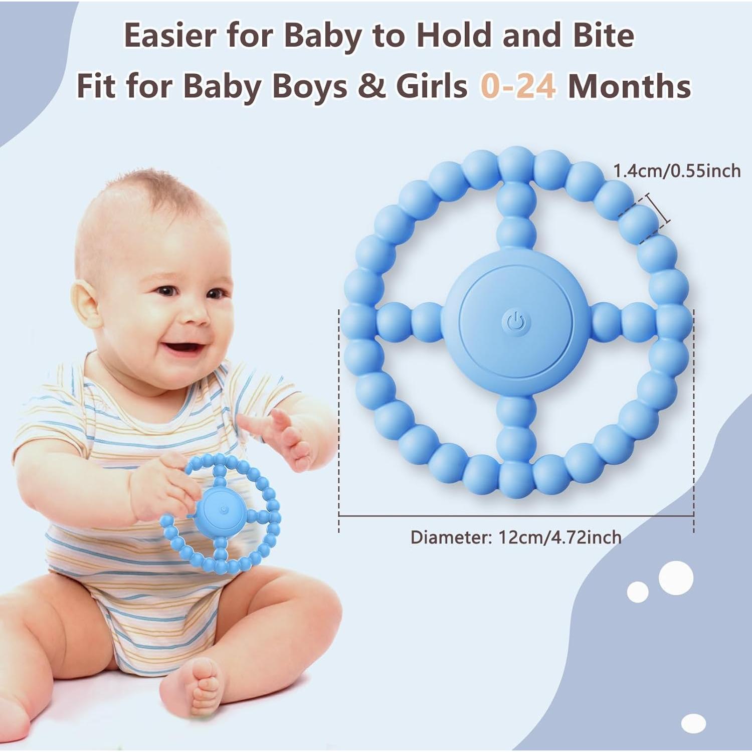 Juguete Masticable Sensorial Azul BIKCANP para Bebés 6-18 Meses