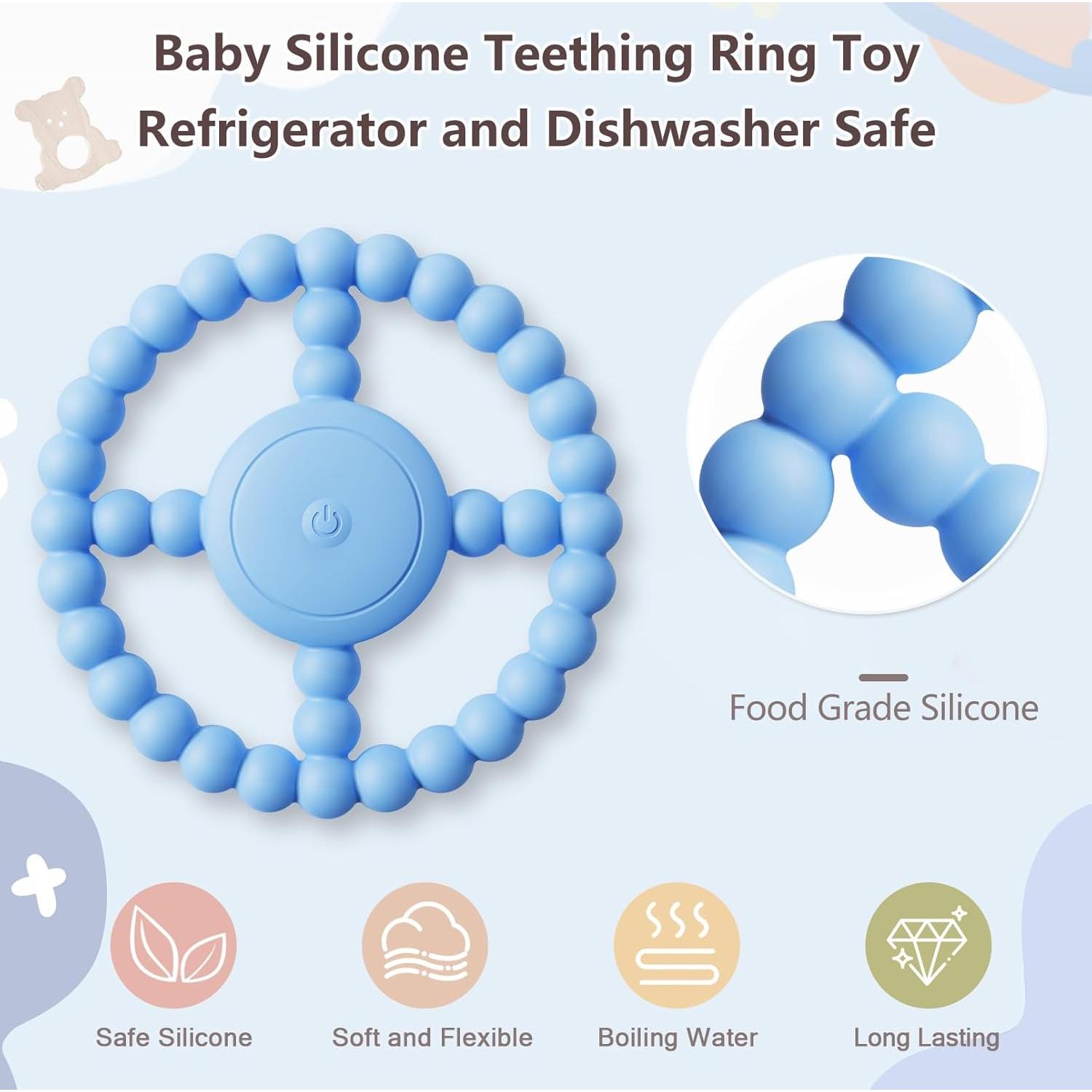 Juguete Masticable Sensorial Azul BIKCANP para Bebés 6-18 Meses