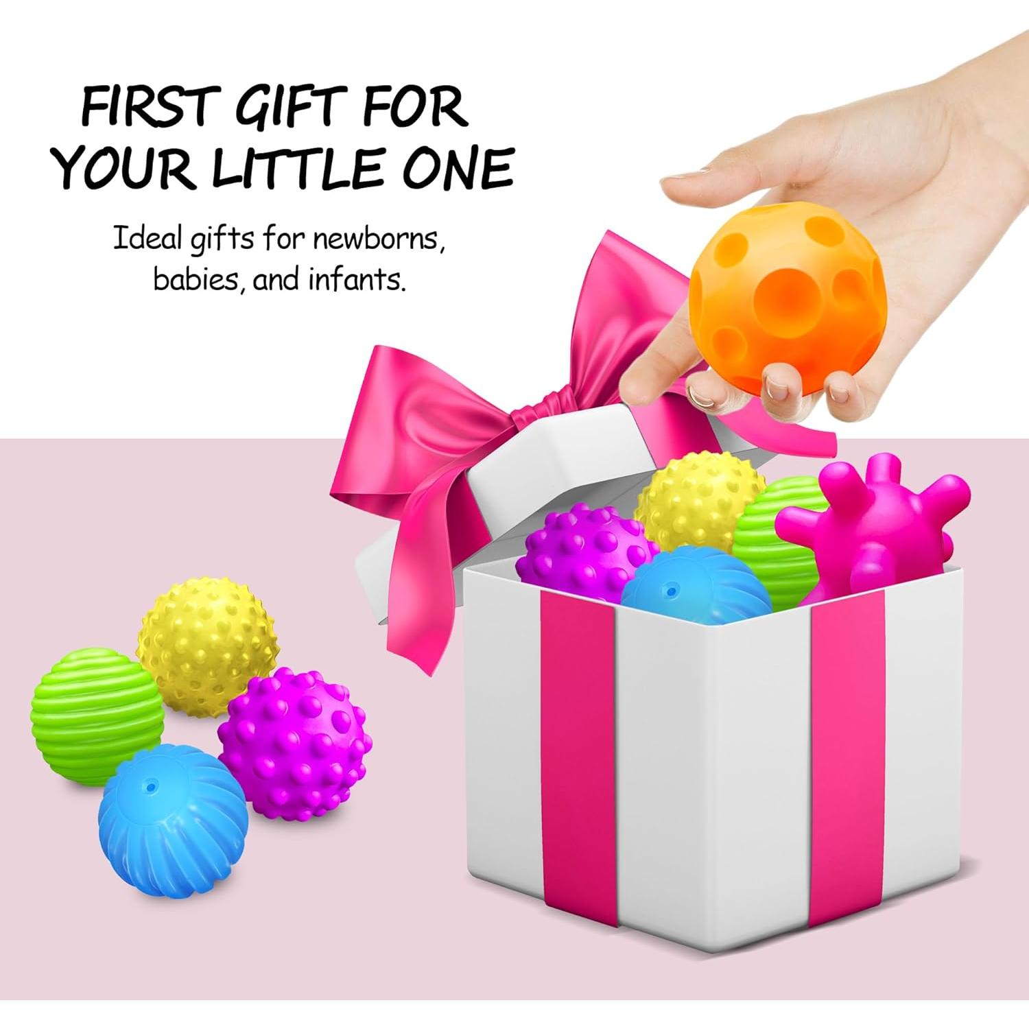 Juego de 6 Pelotas Sensoriales ROHSCE para Bebés 6-36 Meses