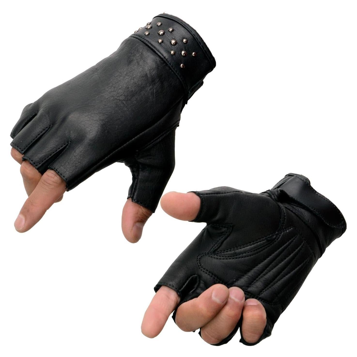 Guantes de moto Milwaukee MG7761 mujer cuero negro palma gel