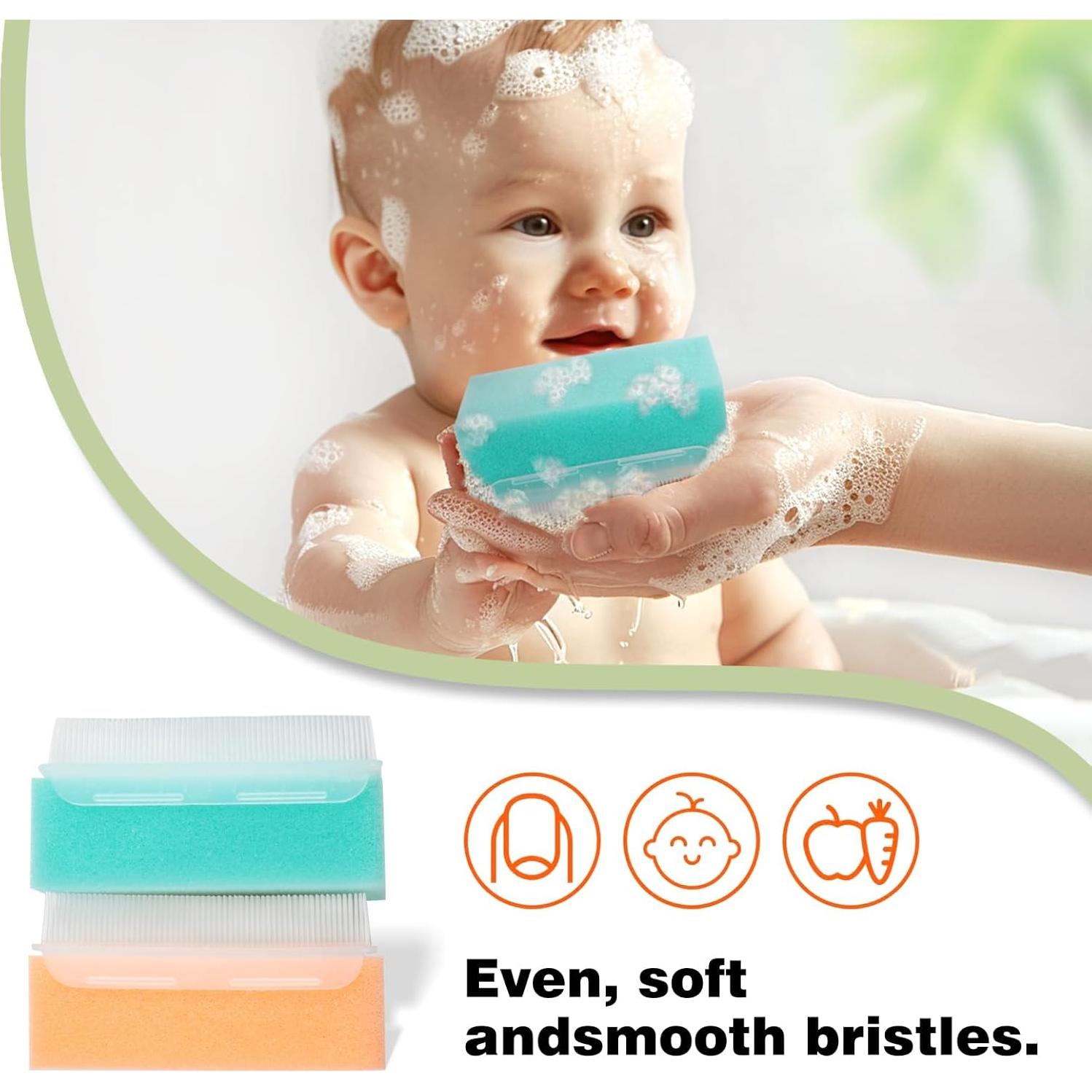 Juego de 2 Cepillos y Esponja para Bebé Zoolinn - Cuidado Costra Láctea