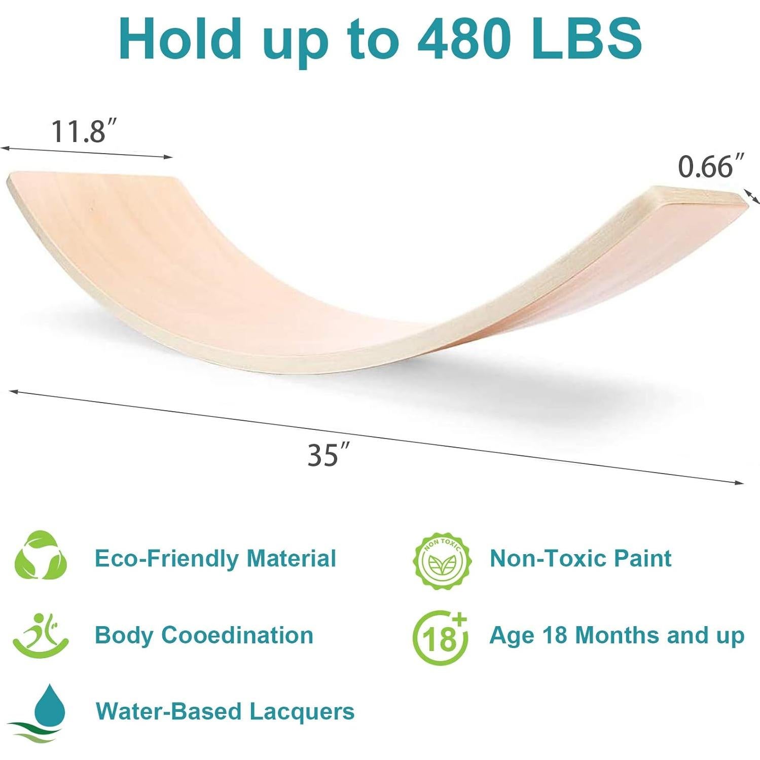 Tablero de Equilibrio Wobble Gentle Monster 89 cm Madera Natural