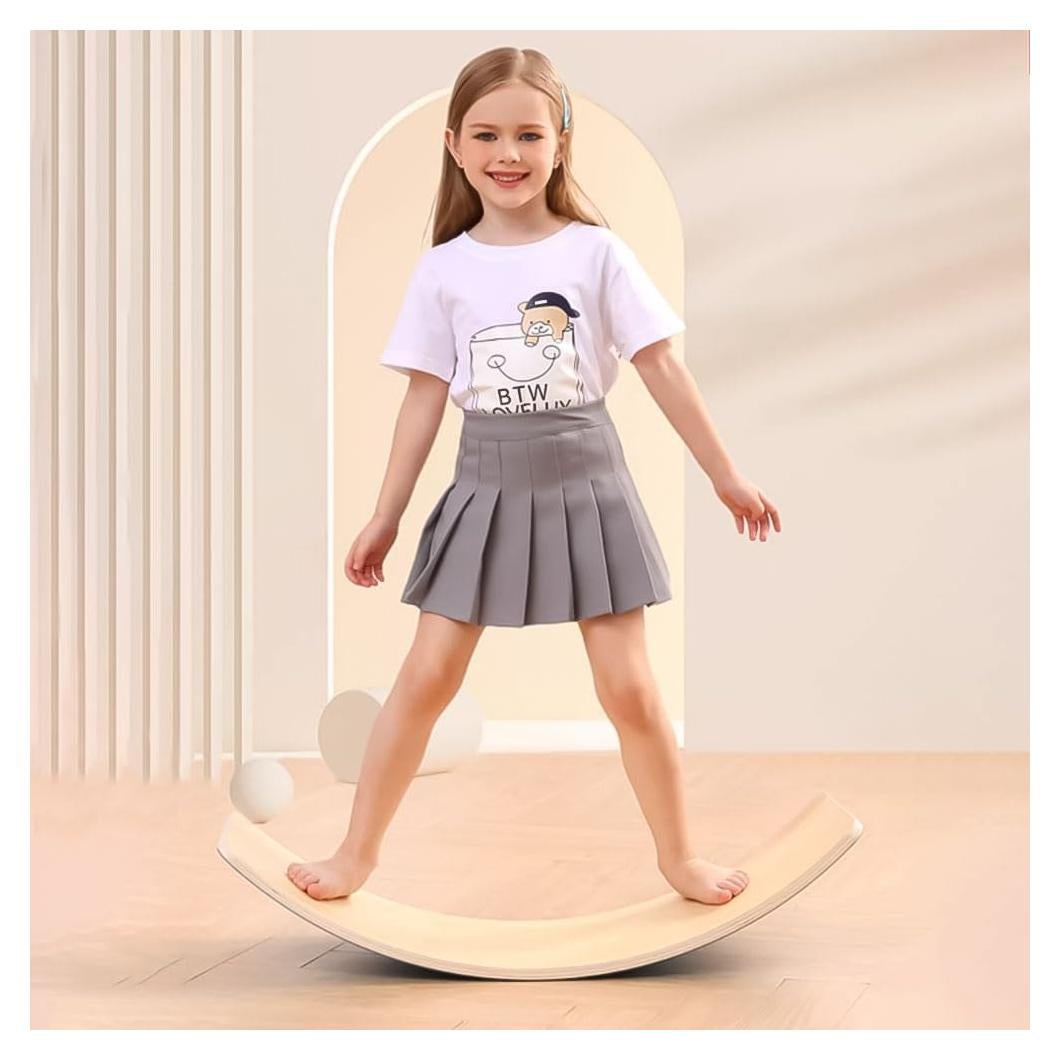 Tabla de Equilibrio de Madera HZLXNH 84 cm para Niños 3-8 Años