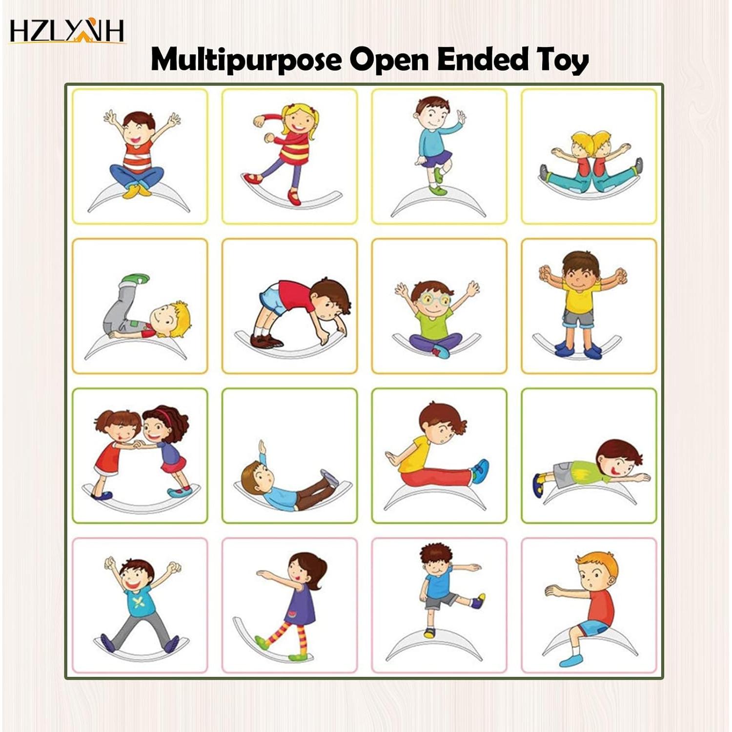 Tabla de Equilibrio de Madera HZLXNH 84 cm para Niños 3-8 Años