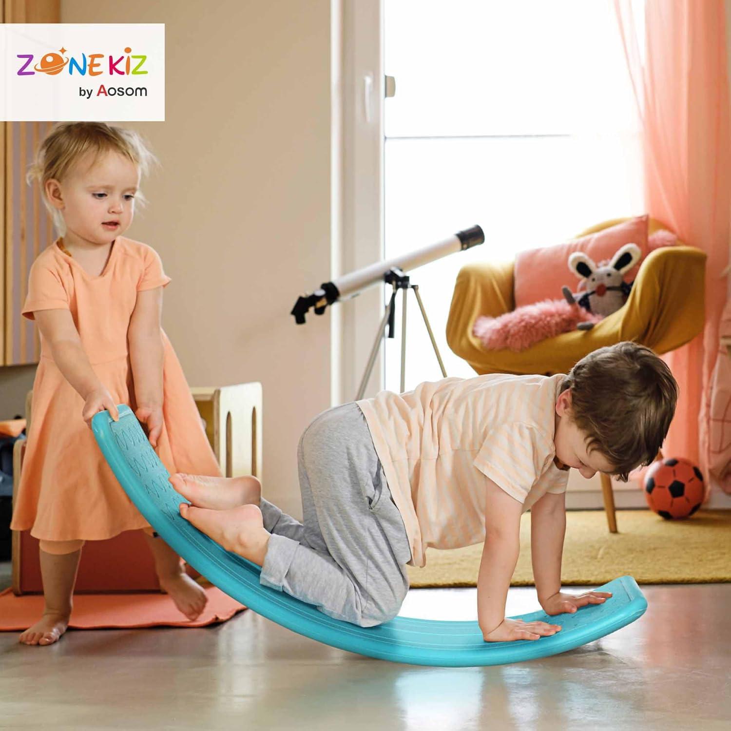 Tabla de Equilibrio Qaba 82 cm Azul para Niños 3 a 6 Años