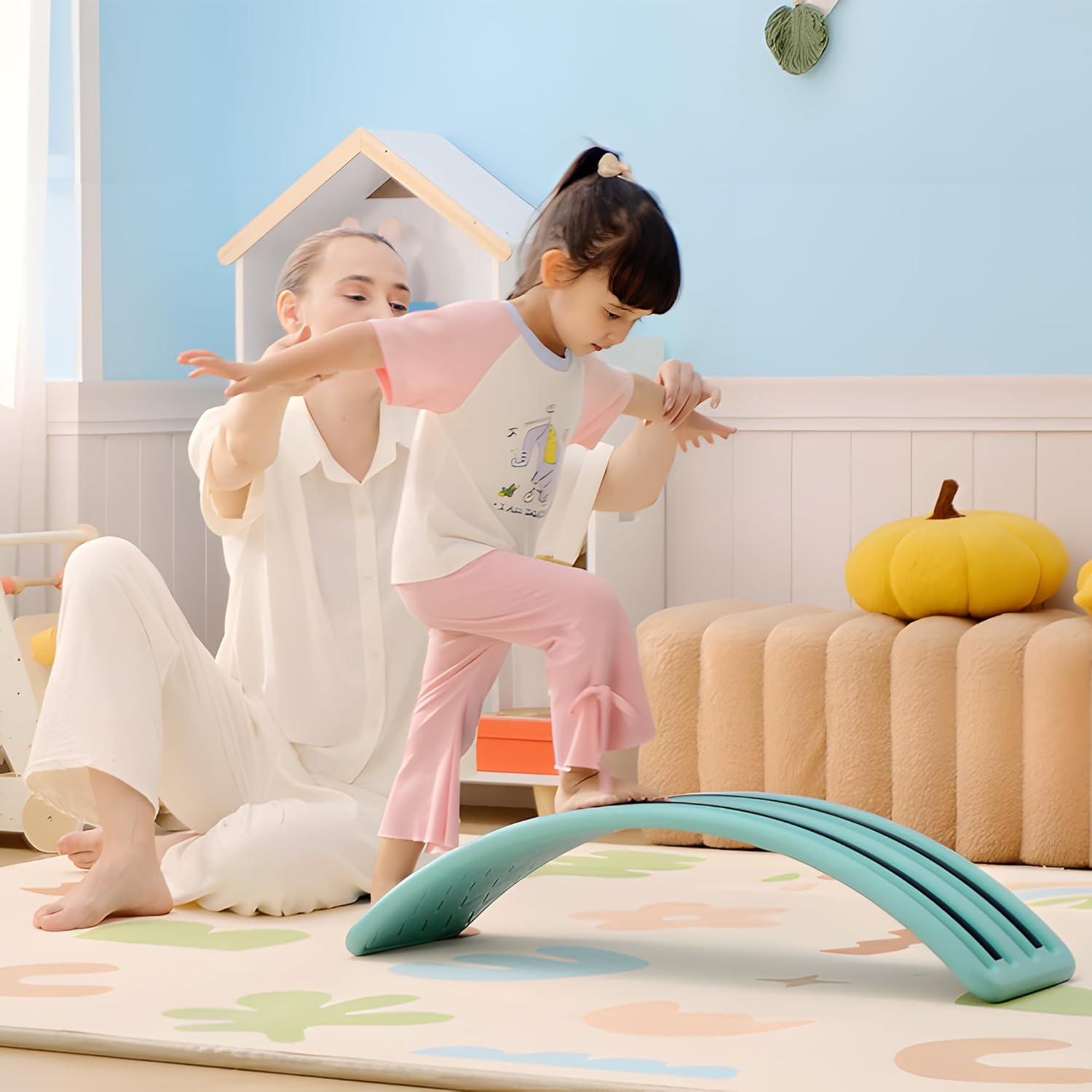 Tabla de Equilibrio Qaba 82 cm Azul para Niños 3 a 6 Años