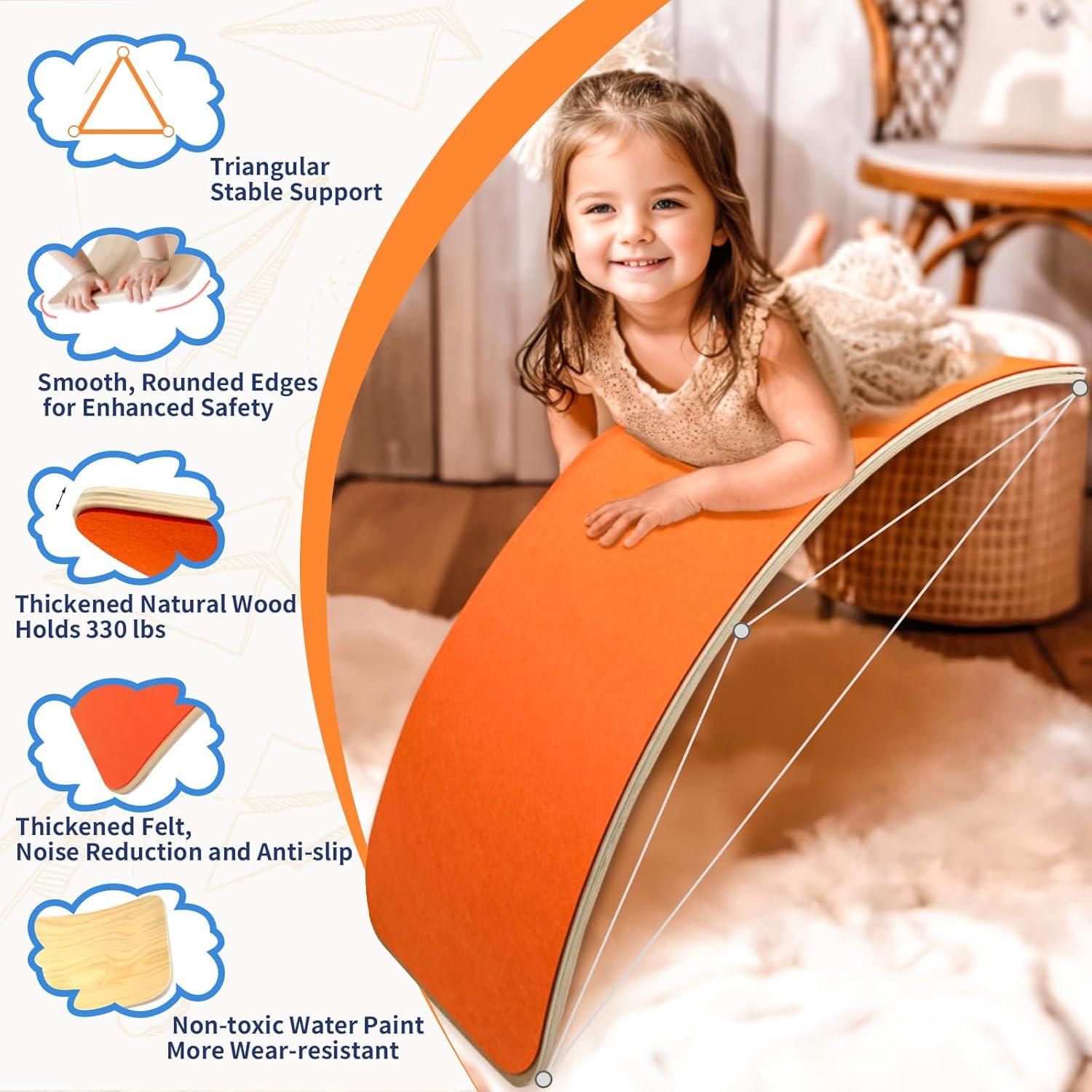 Tabla de Equilibrio de Madera Edutree 89x29 cm para Niños y Adultos