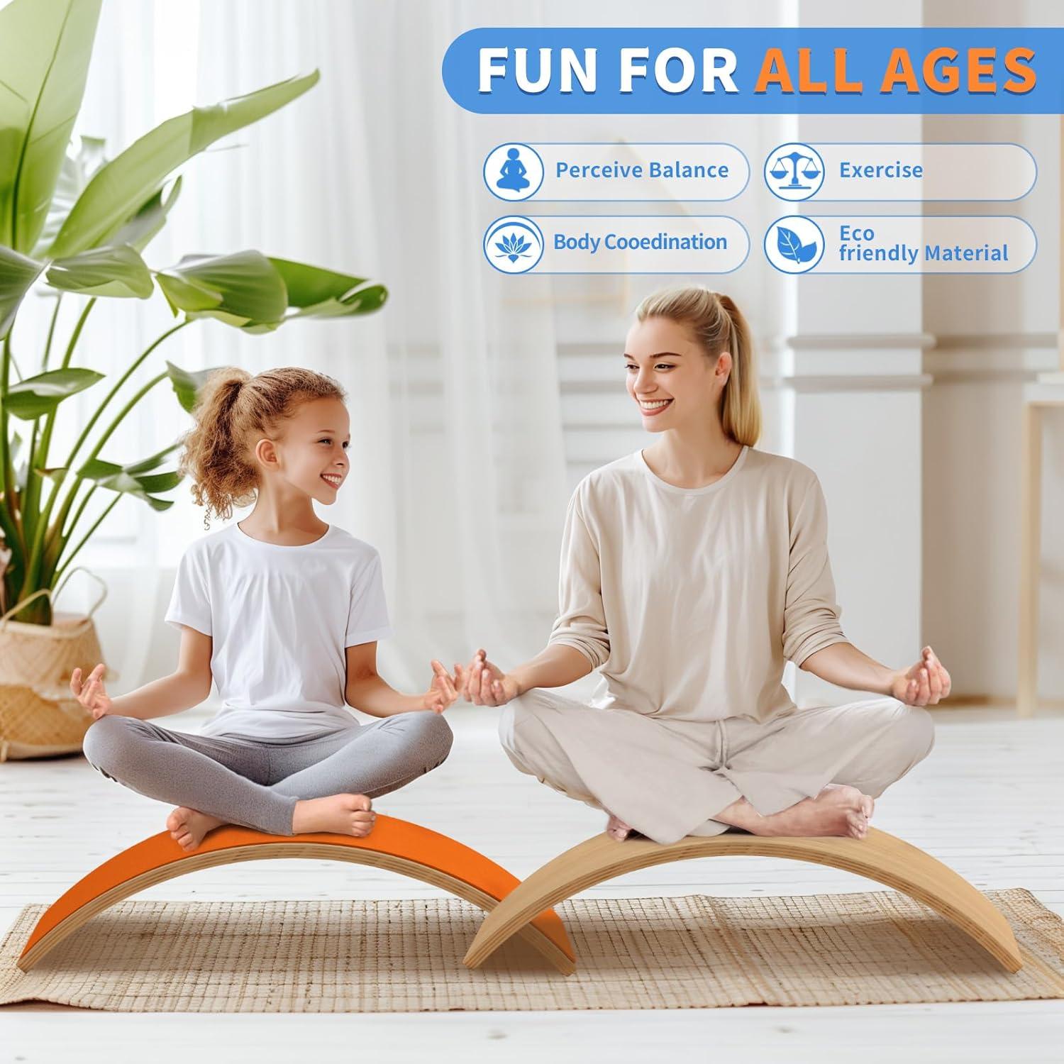 Tabla de Equilibrio de Madera Edutree 89x29 cm para Niños y Adultos