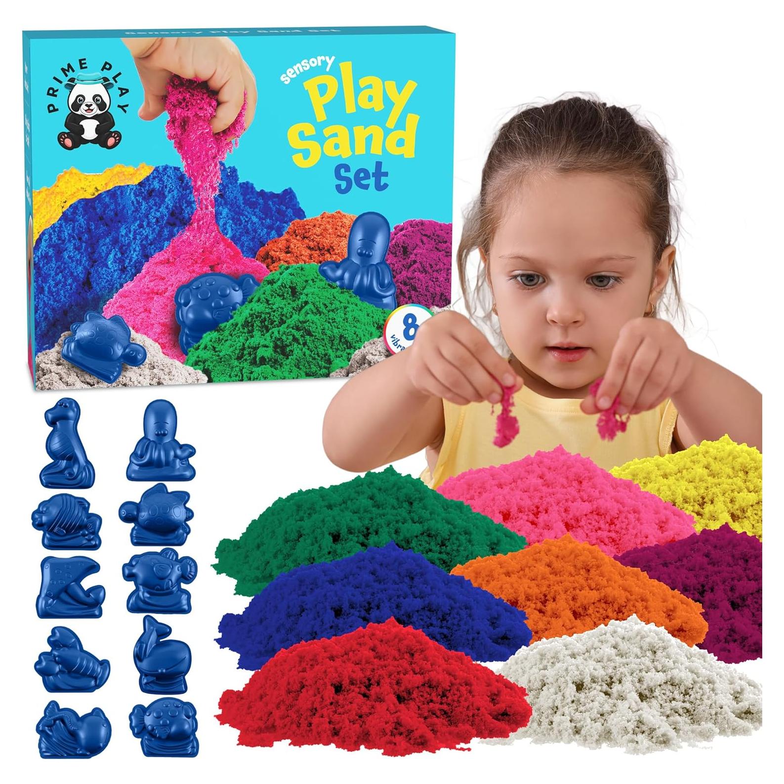 Kit de Arena Mágica Prime Play - 8 Colores y 10 Moldes