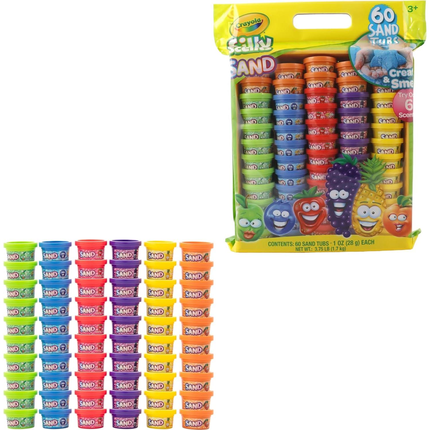 Arena de Jugar Crayola 60 Tarros Aromatizados 28g Colores Brillantes