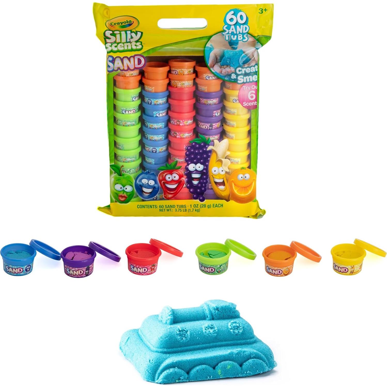 Arena de Jugar Crayola 60 Tarros Aromatizados 28g Colores Brillantes