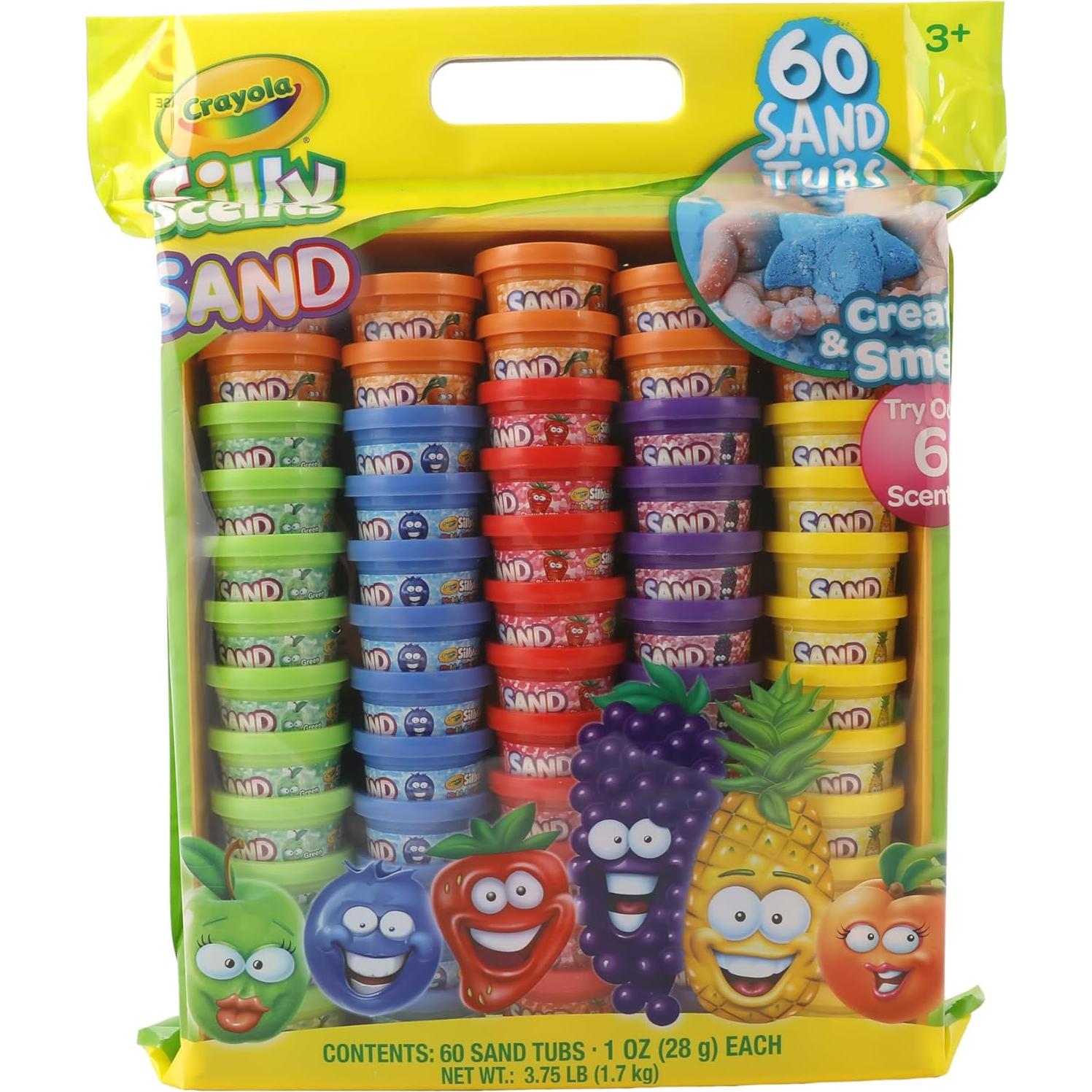 Arena de Jugar Crayola 60 Tarros Aromatizados 28g Colores Brillantes